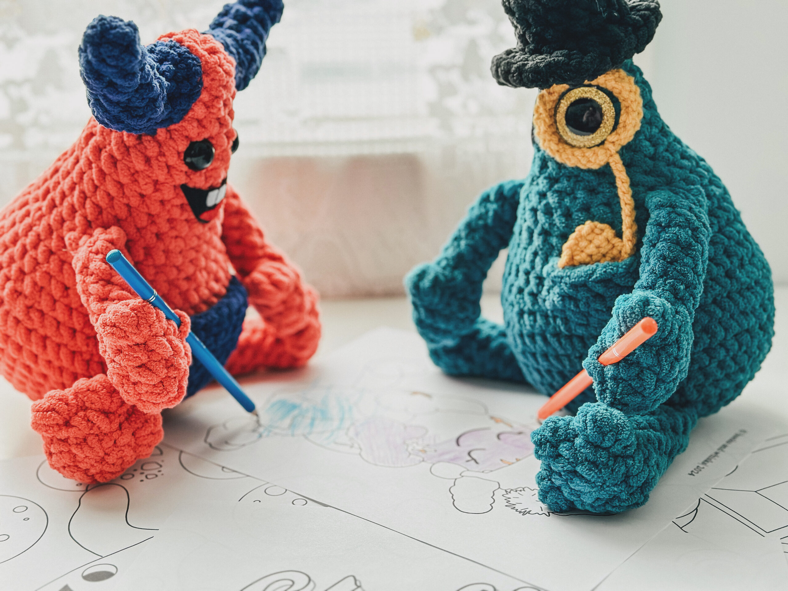Cute Monster colouring sheets Pack 1 - Gift for kids, gift for adults, colouring pages, kid's activities, monster colouring pages - Image 2