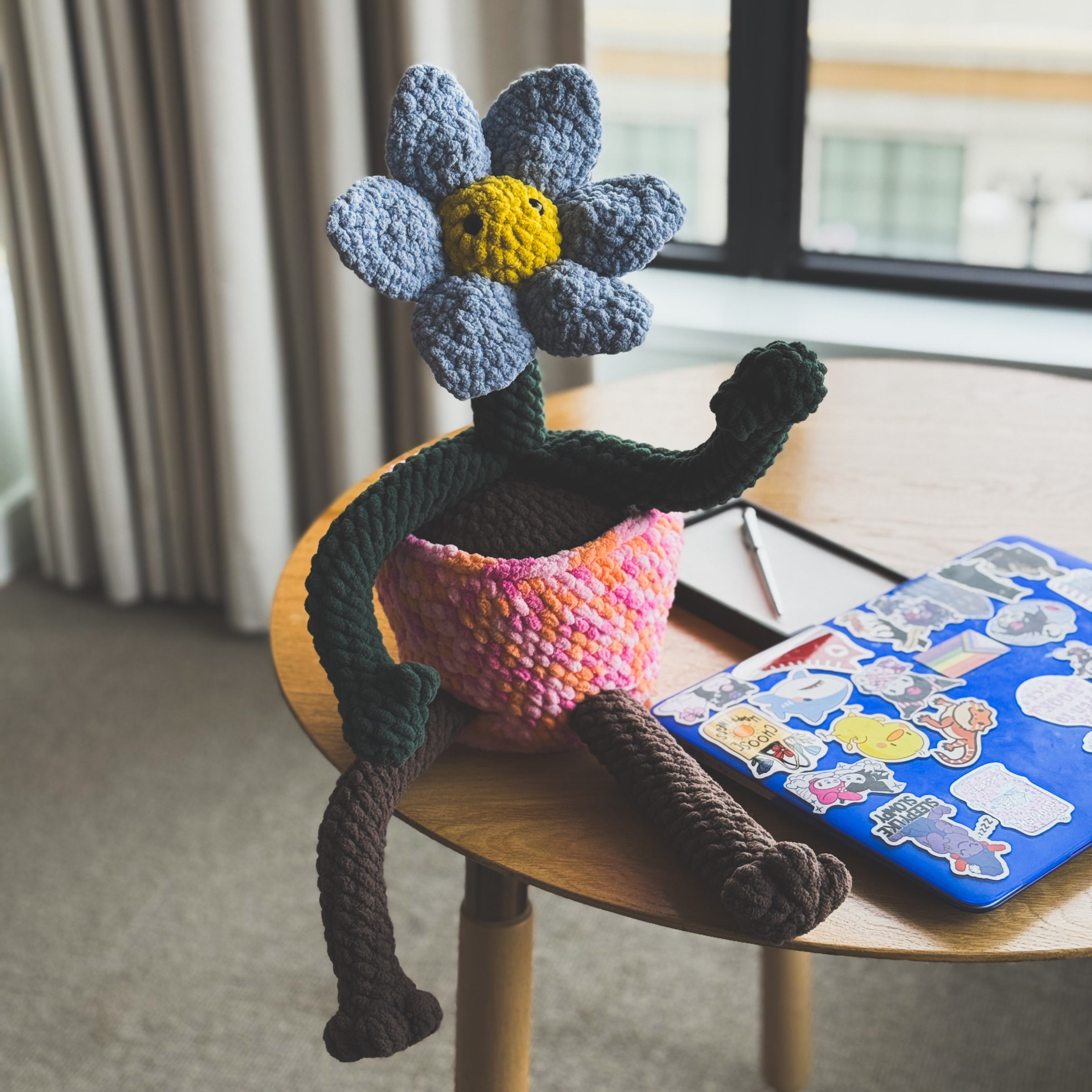 Fidget Friend Flower Crochet Pattern | Digital PDF File | Desk Pal - Image 2