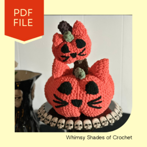 Pump-Kitty AND Pump-Kitten Downloadable PDF Crochet Patterns - Halloween Decor, halloween plushie, amigurumi