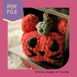 Pump-Kitten Downloadable PDF Crochet Pattern - Halloween Decor, halloween plushie, amigurumi