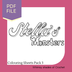 Pack 3 of Cute Monster colouring sheets // Gift for kids, gift for adults, colouring pages, kid's activities, homeschooling pages