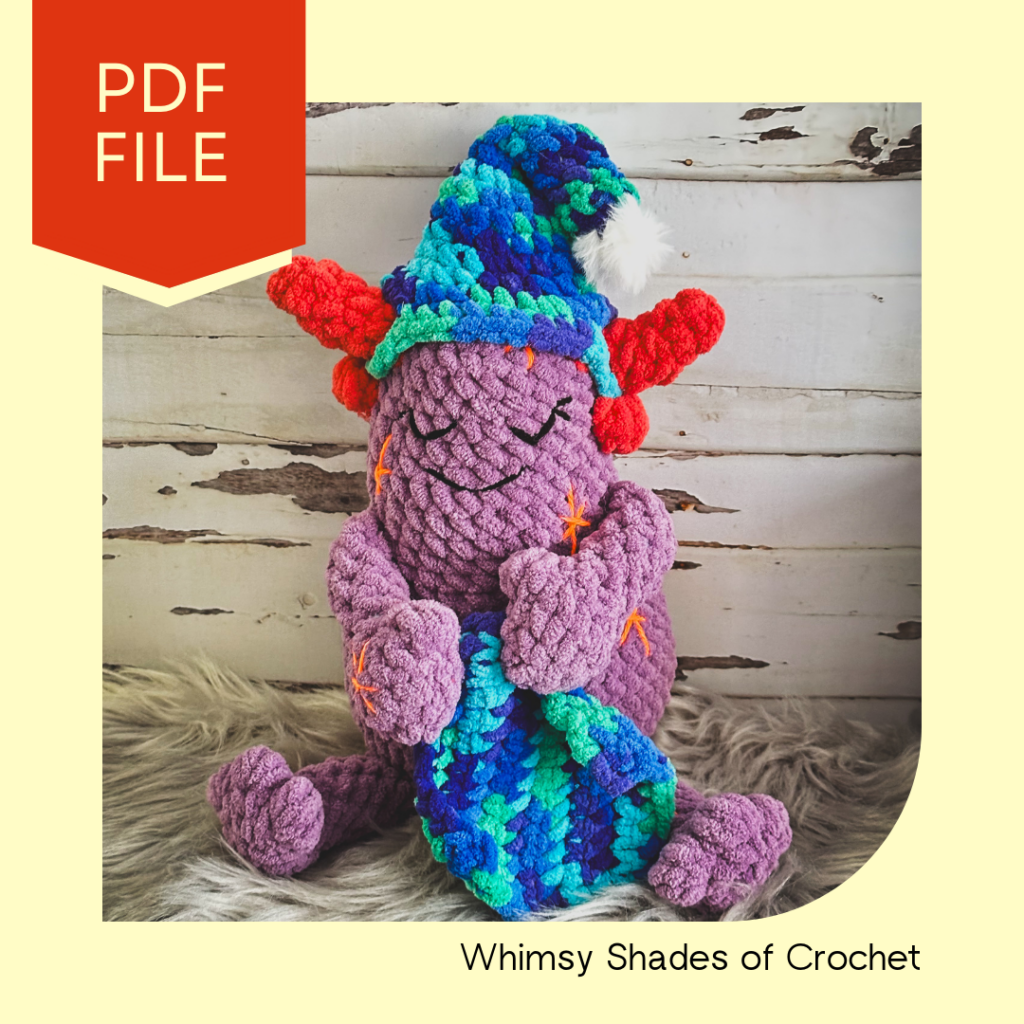 Adorable Nap loving Sleepy Slowpy Monster Crochet Pattern - Stella’s Monsters